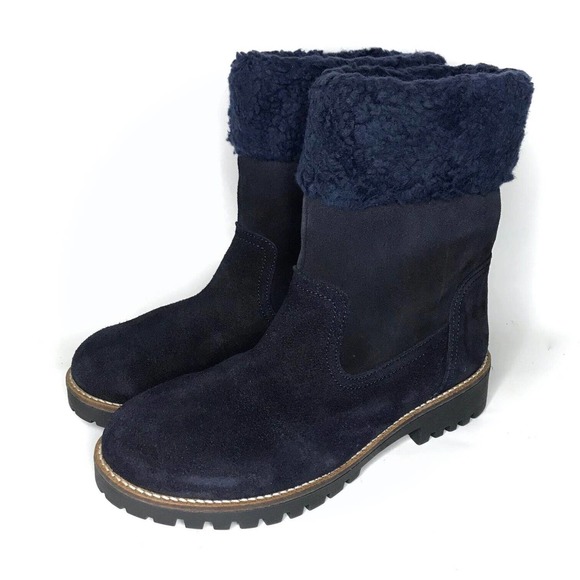 Anthropologie Louise Suede Sherpa Lined Cuffed Ankle Boot - Picture 8 of 14